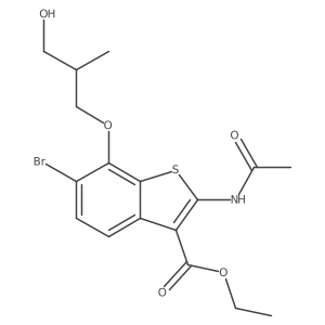 Ethyl 2-(acetylamino)-6-bromo-7-(3-hydroxy-2-methylpropoxy)-1-benzothiophene-3-carboxylate Structure