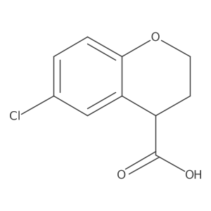 6-chloro-3,4-dihydro-2H-1-benzopyran-4-carboxylic acid结构式