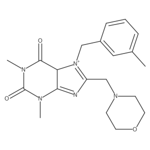 1,3-dimethyl-7-[(3-methylphenyl)methyl]-8-(morpholin-4-ylmethyl)-5H-purin-7-ium-2,6-dione Structure
