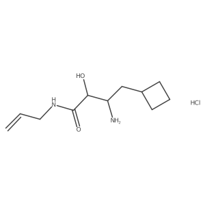 3-amino-4-cyclobutyl-2-hydroxy-N-prop-2-enylbutanamide;hydrochloride结构式