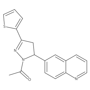 1-[5-(quinolin-6-yl)-3-(thiophen-2-yl)-4,5-dihydro-1H-pyrazol-1-yl]ethan-1-one结构式