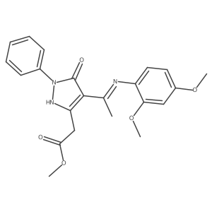methyl [(4Z)-4-{1-[(2,4-dimethoxyphenyl)amino]ethylidene}-5-oxo-1-phenyl-4,5-dihydro-1H-pyrazol-3-yl]acetate Structure