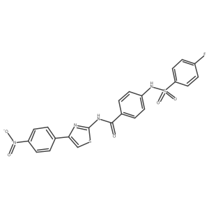 4-(4-fluorophenylsulfonamido)-N-(4-(4-nitrophenyl)thiazol-2-yl)benzamide结构式