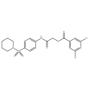 {[4-(Piperidine-1-sulfonyl)phenyl]carbamoyl}methyl 2,6-dichloropyridine-4-carboxylate结构式