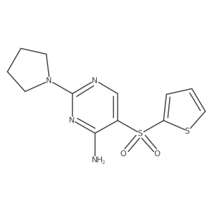 2-(Pyrrolidin-1-YL)-5-(thiophene-2-sulfonyl)pyrimidin-4-amine结构式