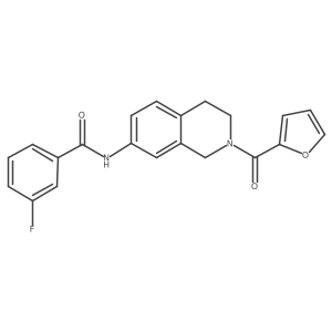 3-fluoro-N-(2-(furan-2-carbonyl)-1,2,3,4-tetrahydroisoquinolin-7-yl)benzamide Structure