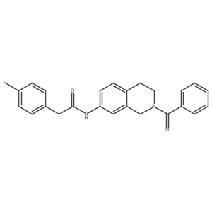 N-(2-benzoyl-1,2,3,4-tetrahydroisoquinolin-7-yl)-2-(4-fluorophenyl)acetamide结构式