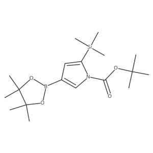 Tert-butyl 4-(4,4,5,5-tetramethyl-1,3,2-dioxaborolan-2-yl)-2-(trimethylsilyl)-1H-pyrrole-1-carboxylate结构式