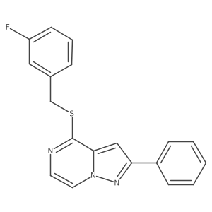 4-((3-Fluorobenzyl)thio)-2-phenylpyrazolo[1,5-a]pyrazine结构式