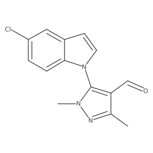 5-(5-chloro-1H-indol-1-yl)-1,3-dimethyl-1H-pyrazole-4-carbaldehyde结构式