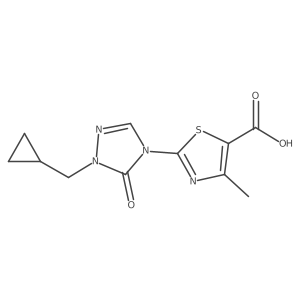 2-(1-(cyclopropylmethyl)-5-oxo-1H-1,2,4-triazol-4(5H)-yl)-4-methylthiazole-5-carboxylic acid结构式