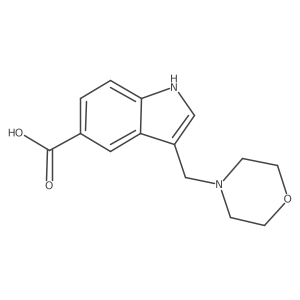 3-(morpholin-4-ylmethyl)-1H-indole-5-carboxylic acid结构式