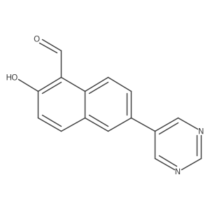 2-Hydroxy-6-(5-pyrimidinyl)-1-naphthalenecarboxaldehyde结构式
