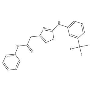 O=C(Cc1csc(Nc2cccc(C(F)(F)F)c2)n1)Nc1cccnc1结构式