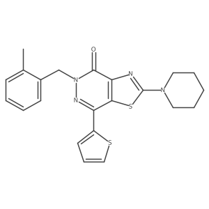 5-(2-methylbenzyl)-2-(piperidin-1-yl)-7-(thiophen-2-yl)thiazolo[4,5-d]pyridazin-4(5H)-one Structure