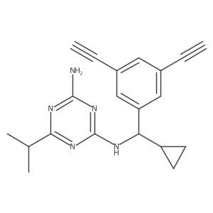 1,3,5-Triazine-2,4-diamine, N2-[cyclopropyl(3,5-diethynylphenyl)methyl]-6-(1-methylethyl)-结构式