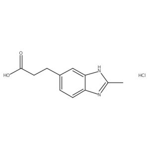 3-(2-Methyl-1H-benzoimidazol-5-yl)-propionic acid hydrochloride结构式