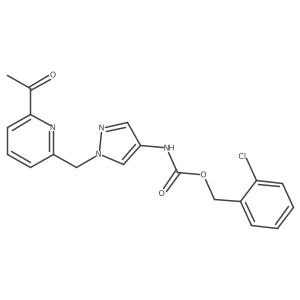 [1-(6-acetyl-pyridin-2-ylmethyl)-1H-pyrazol-4-yl]-carbamic acid 2-chloro-benzyl ester结构式