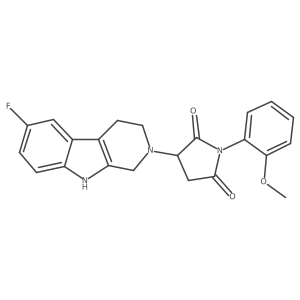 3-(6-fluoro-1,3,4,9-tetrahydro-2H-beta-carbolin-2-yl)-1-(2-methoxyphenyl)dihydro-1H-pyrrole-2,5-dione Structure