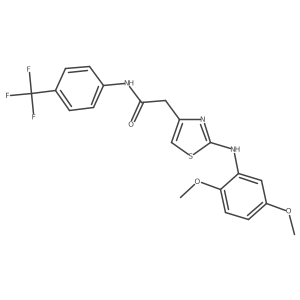 COc1ccc(OC)c(Nc2nc(CC(=O)Nc3ccc(C(F)(F)F)cc3)cs2)c1结构式