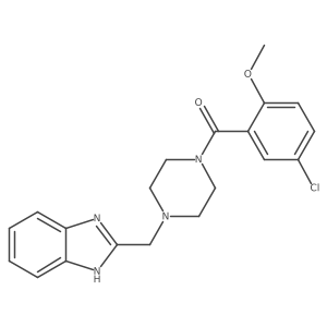 (4-((1H-benzo[d]imidazol-2-yl)methyl)piperazin-1-yl)(5-chloro-2-methoxyphenyl)methanone Structure