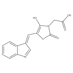 (Z)-2-(5-((1H-indol-3-yl)methylene)-4-oxo-2-thioxothiazolidin-3-yl)acetic acid Structure