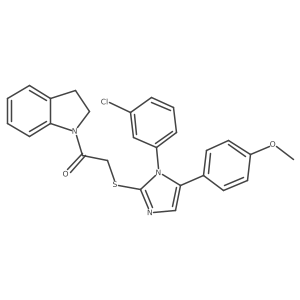 2-((1-(3-chlorophenyl)-5-(4-methoxyphenyl)-1H-imidazol-2-yl)thio)-1-(indolin-1-yl)ethanone Structure