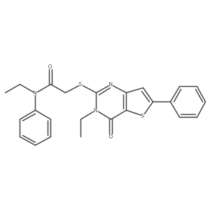 N-ethyl-2-({3-ethyl-4-oxo-6-phenyl-3H,4H-thieno[3,2-d]pyrimidin-2-yl}sulfanyl)-N-phenylacetamide结构式