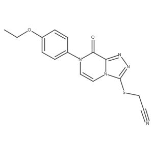 {[7-(4-Ethoxyphenyl)-8-oxo-7,8-dihydro[1,2,4]triazolo[4,3-a]pyrazin-3-yl]thio}acetonitrile结构式