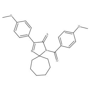 1-(4-Methoxybenzoyl)-3-(4-methoxyphenyl)-1,4-diazaspiro[4.6]undec-3-ene-2-thione结构式