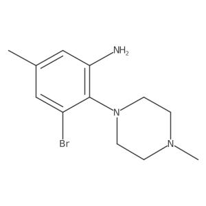 3-Bromo-5-methyl-2-(4-methyl-1-piperazinyl)benzenamine结构式