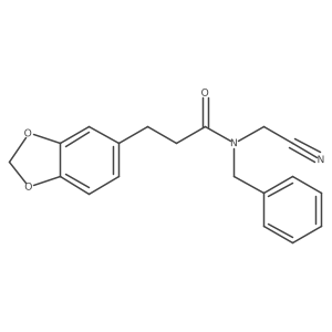 3-(2H-1,3-benzodioxol-5-yl)-N-benzyl-N-(cyanomethyl)propanamide结构式