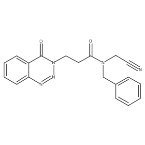 N-benzyl-N-(cyanomethyl)-3-(4-oxo-3,4-dihydro-1,2,3-benzotriazin-3-yl)propanamide结构式