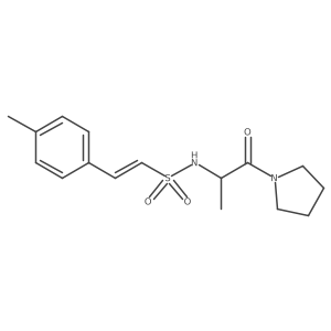 (E)-2-(4-methylphenyl)-N-(1-oxo-1-pyrrolidin-1-ylpropan-2-yl)ethenesulfonamide结构式