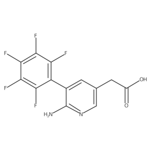 2-Amino-3-(perfluorophenyl)pyridine-5-acetic acid Structure