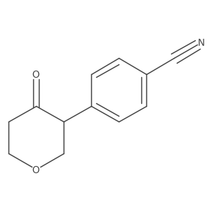 4-(4-oxotetrahydro-2H-pyran-3-yl)benzonitrile结构式
