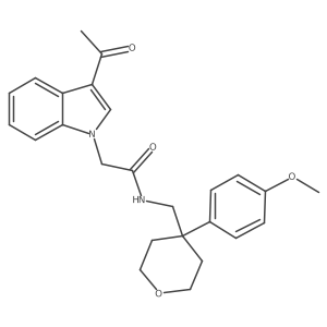 2-(3-acetyl-1H-indol-1-yl)-N-{[4-(4-methoxyphenyl)tetrahydro-2H-pyran-4-yl]methyl}acetamide Structure