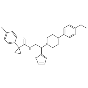 1-(4-fluorophenyl)-N-(2-(furan-2-yl)-2-(4-(4-methoxyphenyl)piperazin-1-yl)ethyl)cyclopropanecarboxamide结构式