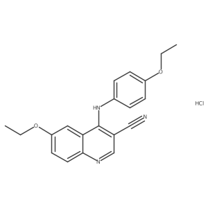 6-Ethoxy-4-((4-ethoxyphenyl)amino)quinoline-3-carbonitrile hydrochloride结构式