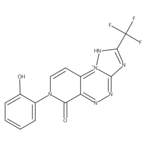 11-(2-Hydroxyphenyl)-4-(trifluoromethyl)-3,5,7,8,11-pentaza-2-azoniatricyclo[7.4.0.02,6]trideca-1(9),2(6),4,7,12-pentaen-10-one结构式