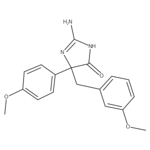 2-Amino-5-(4-methoxyphenyl)-5-[(3-methoxyphenyl)methyl]-4,5-dihydro-1H-imidazol-4-one Structure