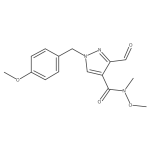 1-(4-Methoxybenzyl)-3-formyl-N-methoxy-N-methyl-1H-pyrazole-4-carboxamide结构式
