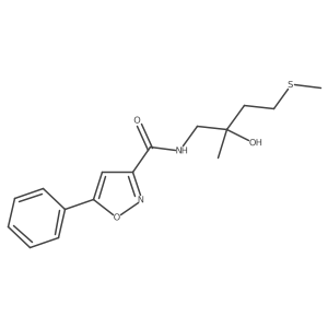 N-(2-hydroxy-2-methyl-4-(methylthio)butyl)-5-phenylisoxazole-3-carboxamide结构式