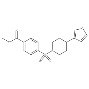 Methyl 4-((4-(thiophen-3-yl)piperidin-1-yl)sulfonyl)benzoate结构式