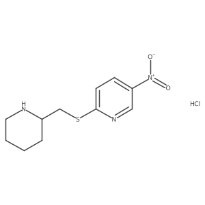 5-Nitro-2-((piperidin-2-ylmethyl)thio)pyridine hydrochloride结构式