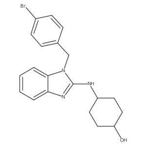 (1r,4r)-4-((1-(4-bromobenzyl)-1H-benzo[d]imidazol-2-yl)amino)cyclohexanol结构式