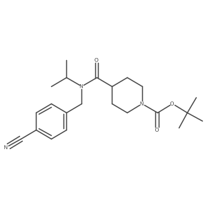 tert-Butyl 4-((4-cyanobenzyl)(isopropyl)carbamoyl)piperidine-1-carboxylate结构式