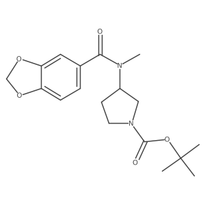tert-Butyl 3-(N-methylbenzo[d][1,3]dioxole-5-carboxamido)pyrrolidine-1-carboxylate结构式