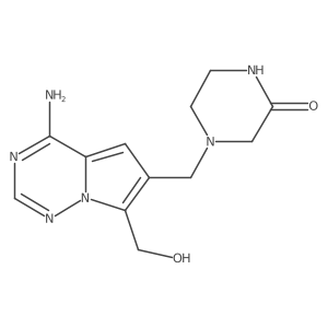 4-[[4-Amino-7-(hydroxymethyl)pyrrolo[2,1-f][1,2,4]triazin-6-yl]methyl]-2-piperazinone Structure