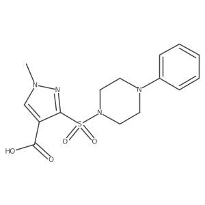 1-methyl-3-[(4-phenylpiperazin-1-yl)sulfonyl]-1H-pyrazole-4-carboxylic acid结构式